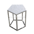 CANOSA Chinese Seashell  Tea Table with Stainless Steel Pentagon